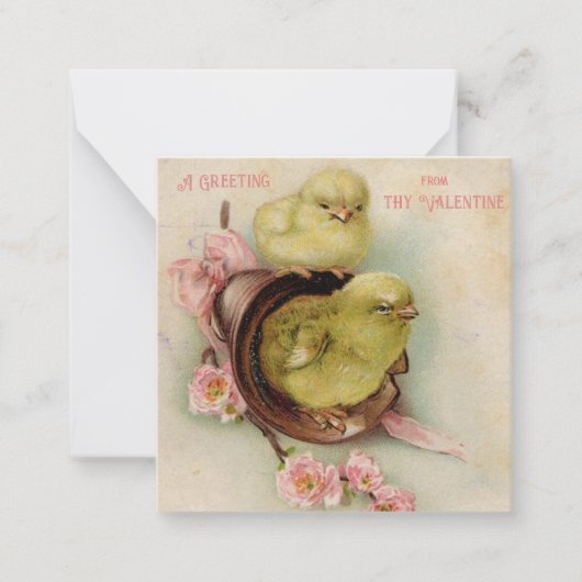 Vintage Valentintagskarte Mitteilungskarte (Vorderseite)