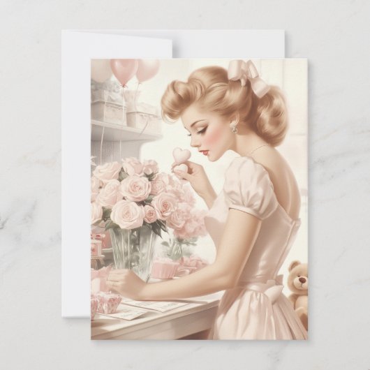 Vintage Valentintagskarte - Zeitlose Liebe Feiertagskarte (Vorderseite)