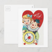 Vintage Valentinzeit Feiertagspostkarte (Vorne/Hinten)