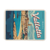 Vintage Valletta, Malta - Reise Souvenirs und Gesc Magnet (Horizontal)