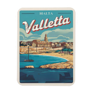 Vintage Valletta, Malta - Reise Souvenirs und Gesc Magnet