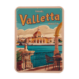 Vintage Valletta, Malta - Reise Souvenirs und Gesc Magnet