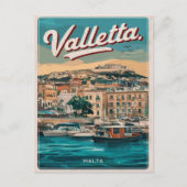 Vintage Valletta, Malta - Reise Souvenirs und Gesc Postkarte (Vorderseite)