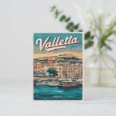 Vintage Valletta, Malta - Reise Souvenirs und Gesc Postkarte (Stehend Vorderseite)