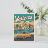 Vintage Valletta, Malta - Reise Souvenirs und Gesc Postkarte (Stehend Vorderseite)