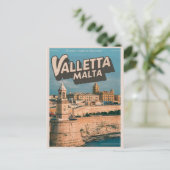 Vintage Valletta, Malta - Reise Souvenirs und Gesc Postkarte (Stehend Vorderseite)