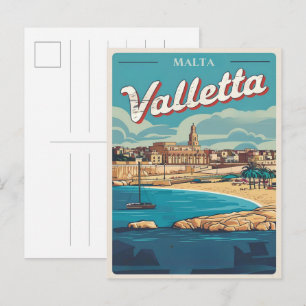 Vintage Valletta, Malta - Reise Souvenirs und Gesc Postkarte