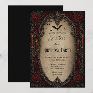 Vintage Vampir Gothic Geburtstagseinladung Einladung