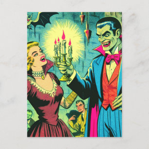 Vintage-Vampir-Horror-Comics Postkarte