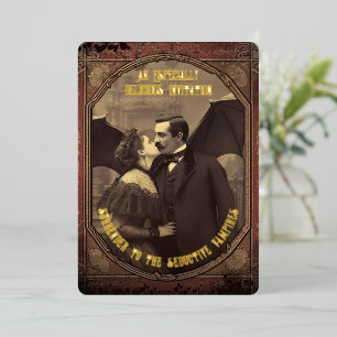 Vintage-Vampir-Kuss-Dracula-Halloween-Party Folien Feiertagskarte