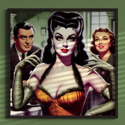 Vintage Vampir Mädchen Poster