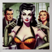 Vintage Vampir Mädchen Poster (Vorne)