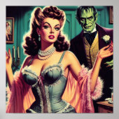 Vintage Vampir Mädchen Poster (Vorne)