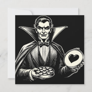 Vintage-Vampir-Valentinstag-Goth-Horror Karte