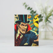 Vintage Vampire-Comicen Postkarte (Stehend Vorderseite)