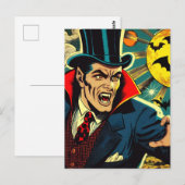 Vintage Vampire-Comicen Postkarte (Vorne/Hinten)