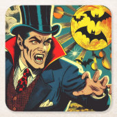 Vintage Vampire-Comicen Rechteckiger Pappuntersetzer (Vorderseite)