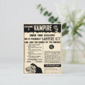 Vintage Vampire Mail-Auftragswerbung Postkarte (Stehend Vorderseite)