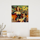 Vintage Vampirfrau Poster (Küche)