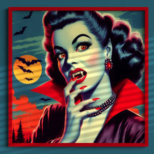 Vintage Vampirfrau Poster