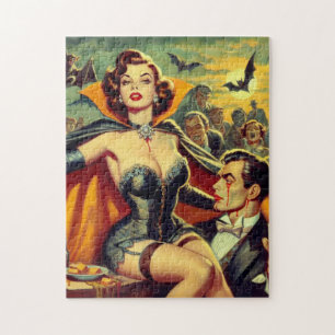 Vintage Vampirfrau Puzzle