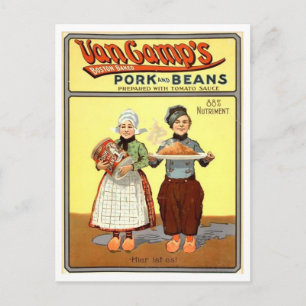 Vintage Van Camp's Pork and Beans Werbung Postkarte