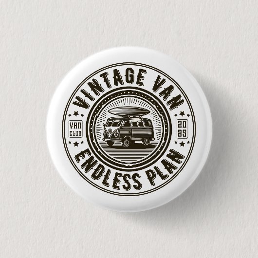 Vintage Van Endless Plan Button (Vorderseite)