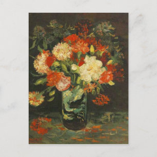 Vintage Van Gogh Blumen Rote Vase mit Nelken Postkarte