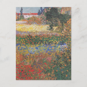 Vintage Van Gogh Blumengarten Postkarte