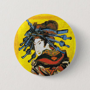Vintage Van Gogh Geisha 1887 Button