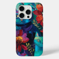 Vintage Van Gogh Kunst–Katzen unter Blumen