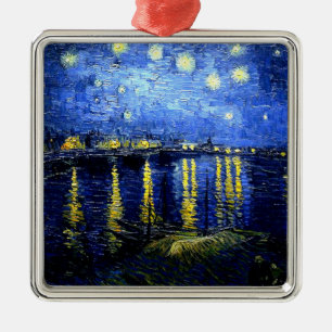 Vintage Van-Gogh-Kunst, Starry Night über Rhone Ornament Aus Metall