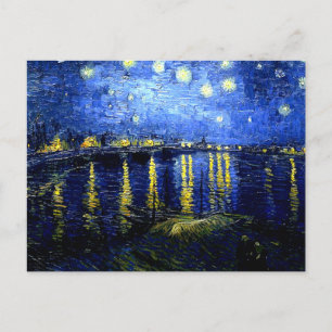 Vintage Van-Gogh-Kunst, Starry Night über Rhone Postkarte