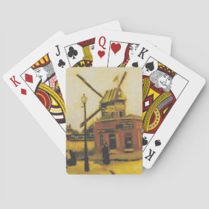 Vintage Van Gogh Paris Windmühle Malerei Spielkarten