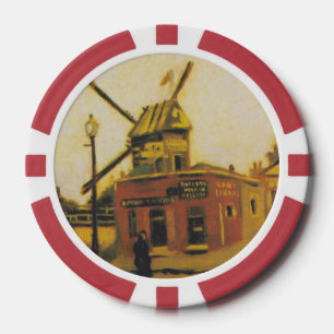 Vintage Van Gogh Paris-Windmühlen-Gemälde Pokerchips