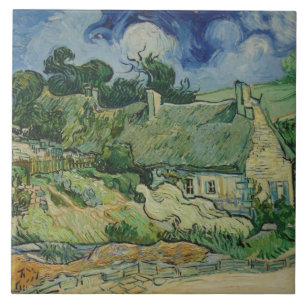 Vintage Van Gogh Reetgedeckte Cottages in Cordevil Fliese