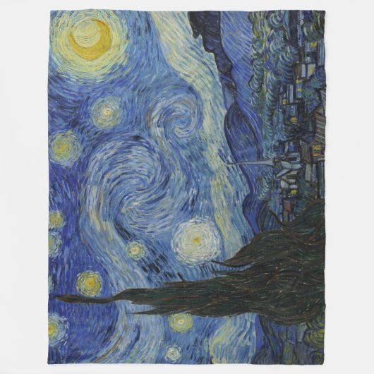 Vintage Van Gogh Starry Night Fleecedecke (Vorderseite)