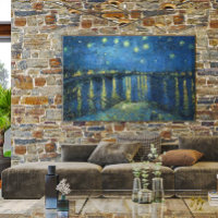 Vintage Van Gogh Starry Night über der Rhone