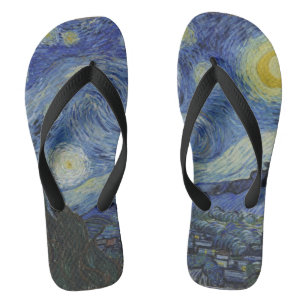 Vintage Van Gogh Sternennacht Badesandalen