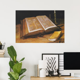 Vintage van Gogh Stillleben mit Bibel Poster