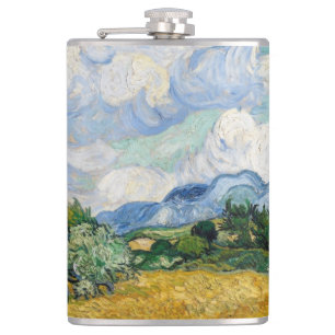 Vintage Van Gogh Weizenfeld mit Zypressen Flachmann