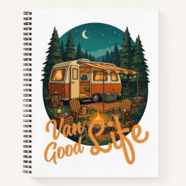 Vintage Van Life Good Life Abenteuer Camping Abzei Notizblock