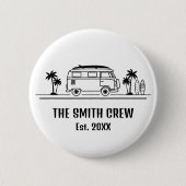Vintage Van Life Surfer Crew Button (Vorderseite)