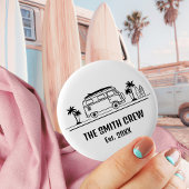 Vintage Van Life Surfer Crew Button