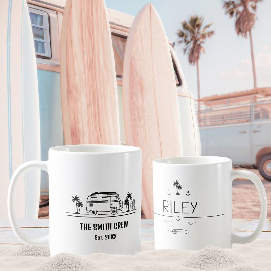 Vintage Van Life Surfer Crew Kaffeetasse