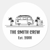 Vintage Van Life Surfer Crew Sticker (Vorderseite)
