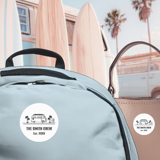 Vintage Van Life Surfer Crew Sticker