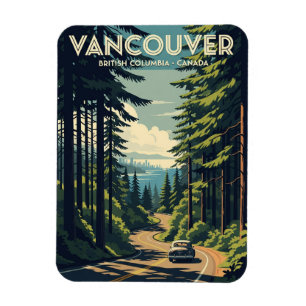 Vintage Vancouver Skyline Kanada Reise Magnet