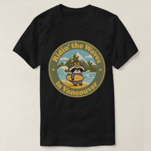 Vintage Vancouver Waschbär Surfer T-Shirt