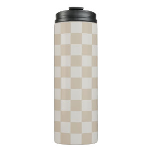 Vintage Vanilla Weißer Kaffee Schach Thermosbecher